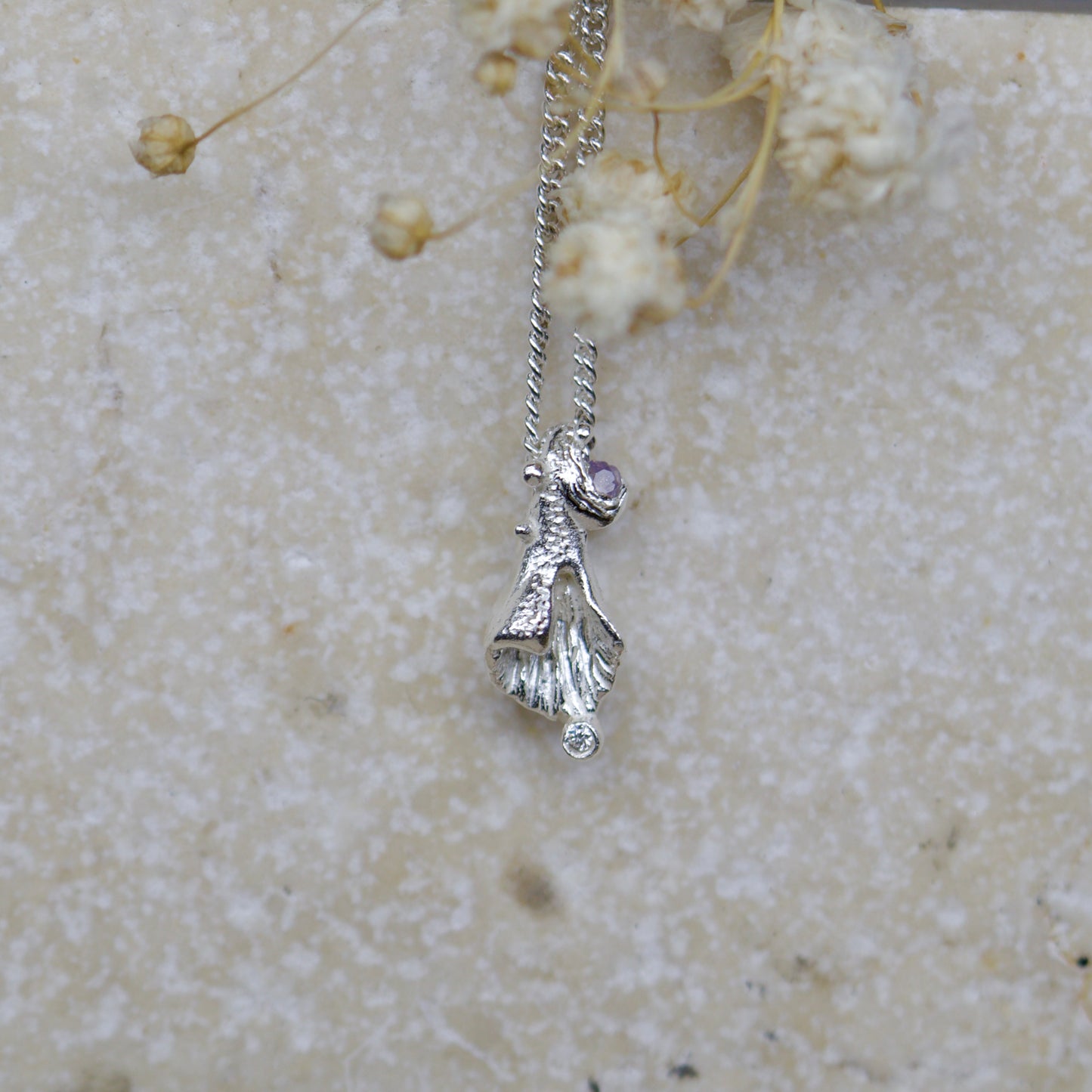Tiny foxglove necklace