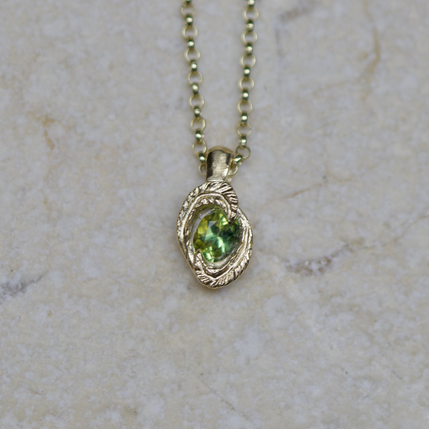 Fern crown sapphire necklace