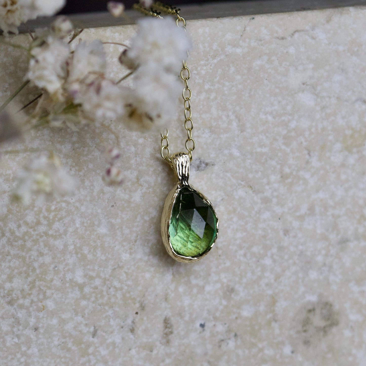 Green tourmaline necklace