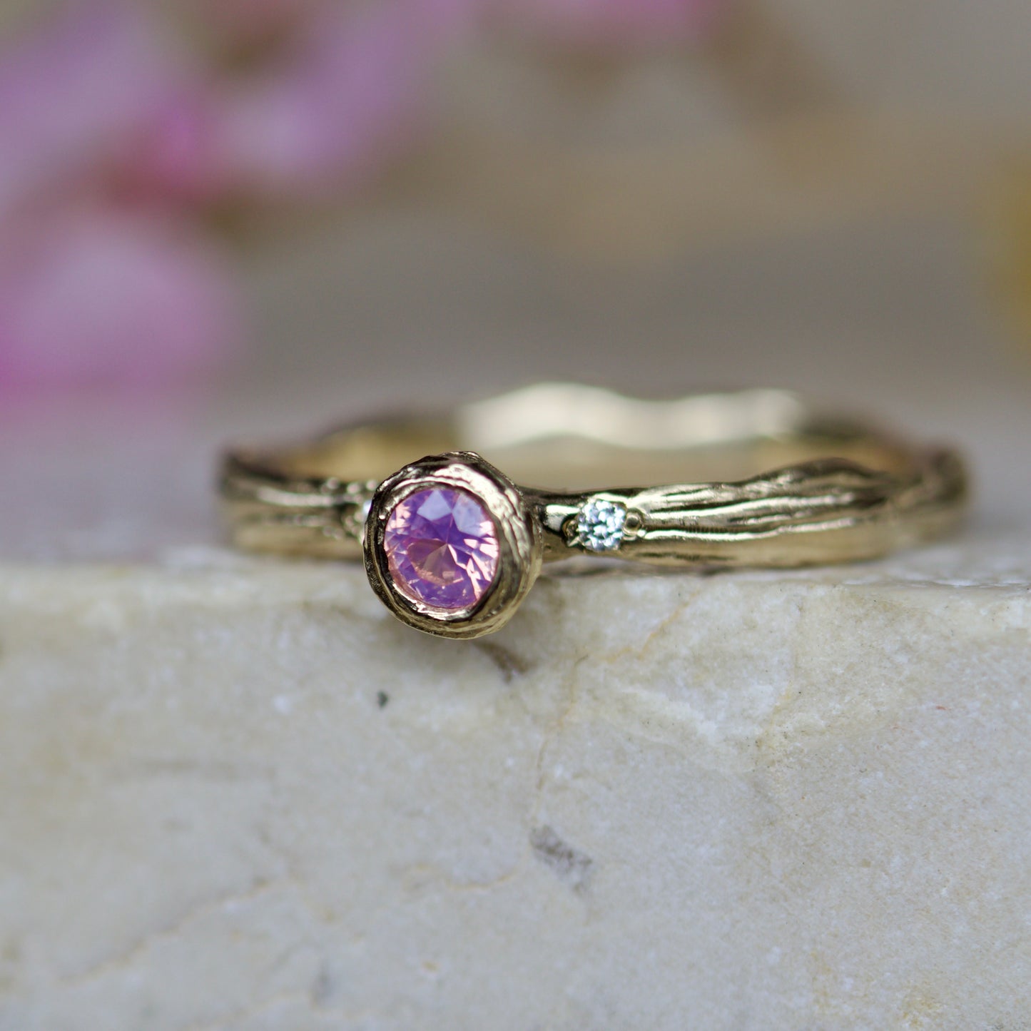 Elm solitaire ~ opalescent pink
(ready to ship)