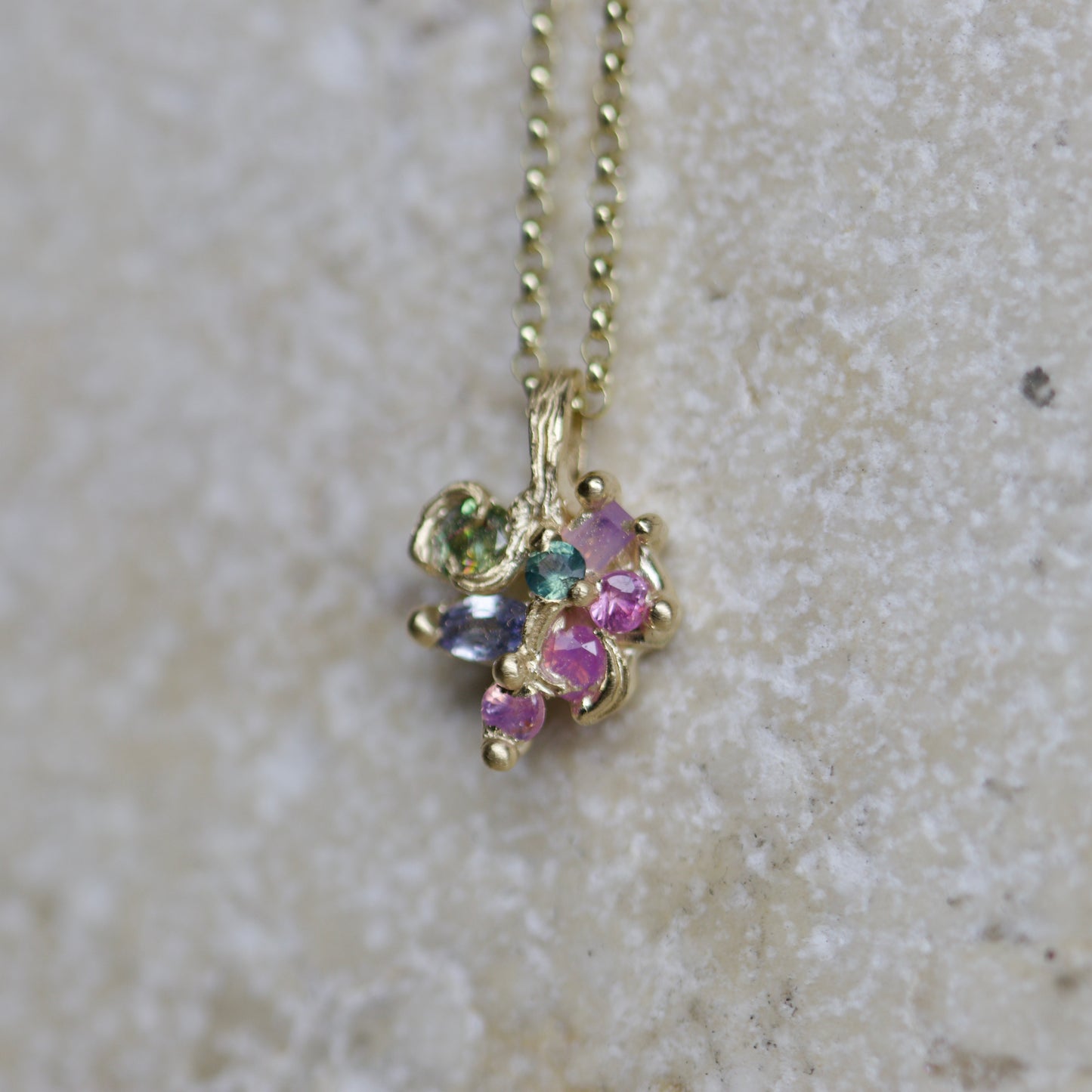 Persephone sapphire cluster necklace