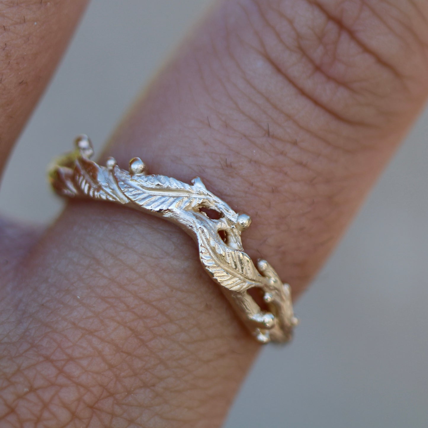 Rowan curved wedding band