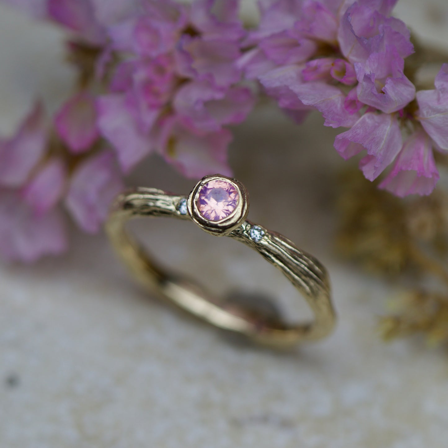 Elm solitaire ~ opalescent pink
(ready to ship)