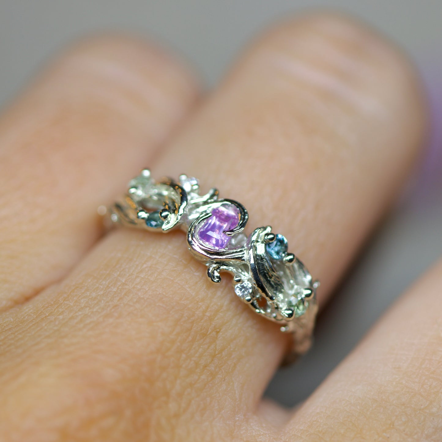 Pink sapphire ~ rosemary & hawthorn ring
