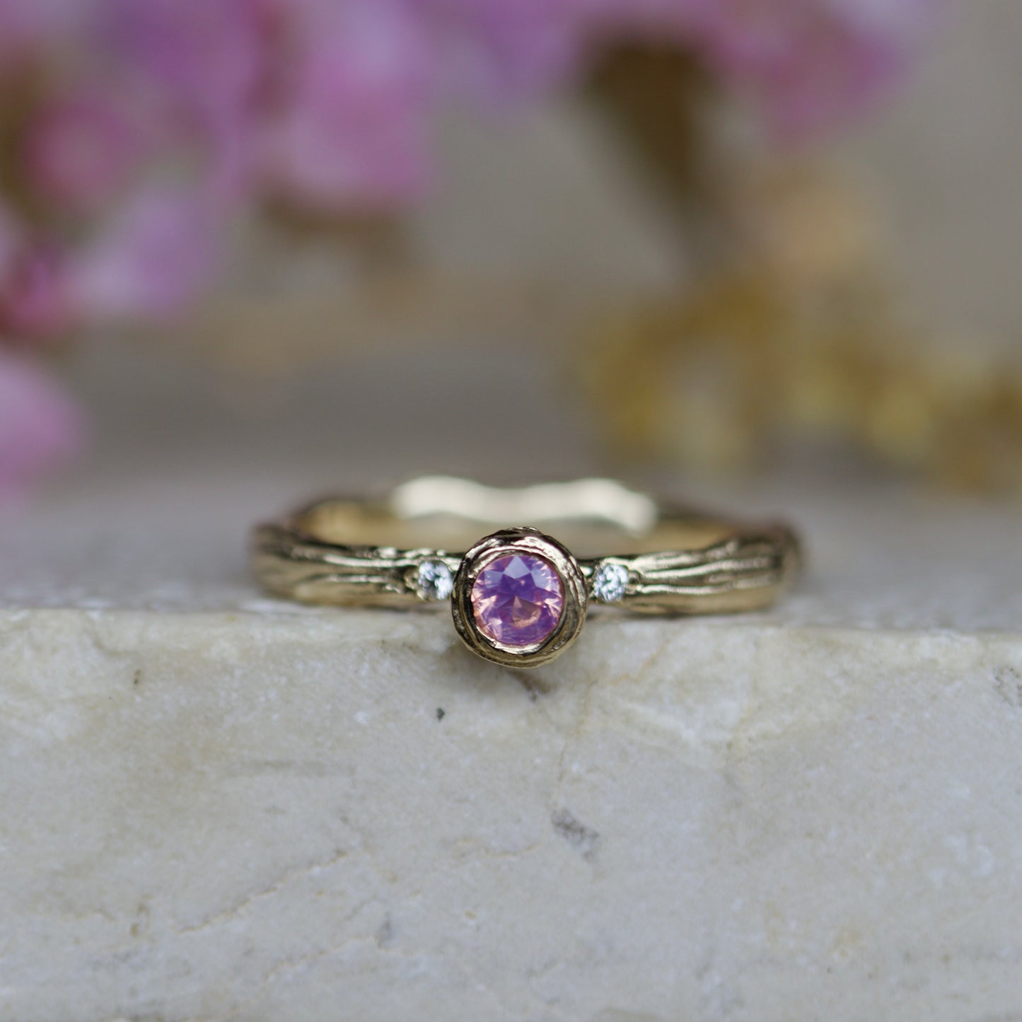 Elm solitaire ~ opalescent pink
(ready to ship)