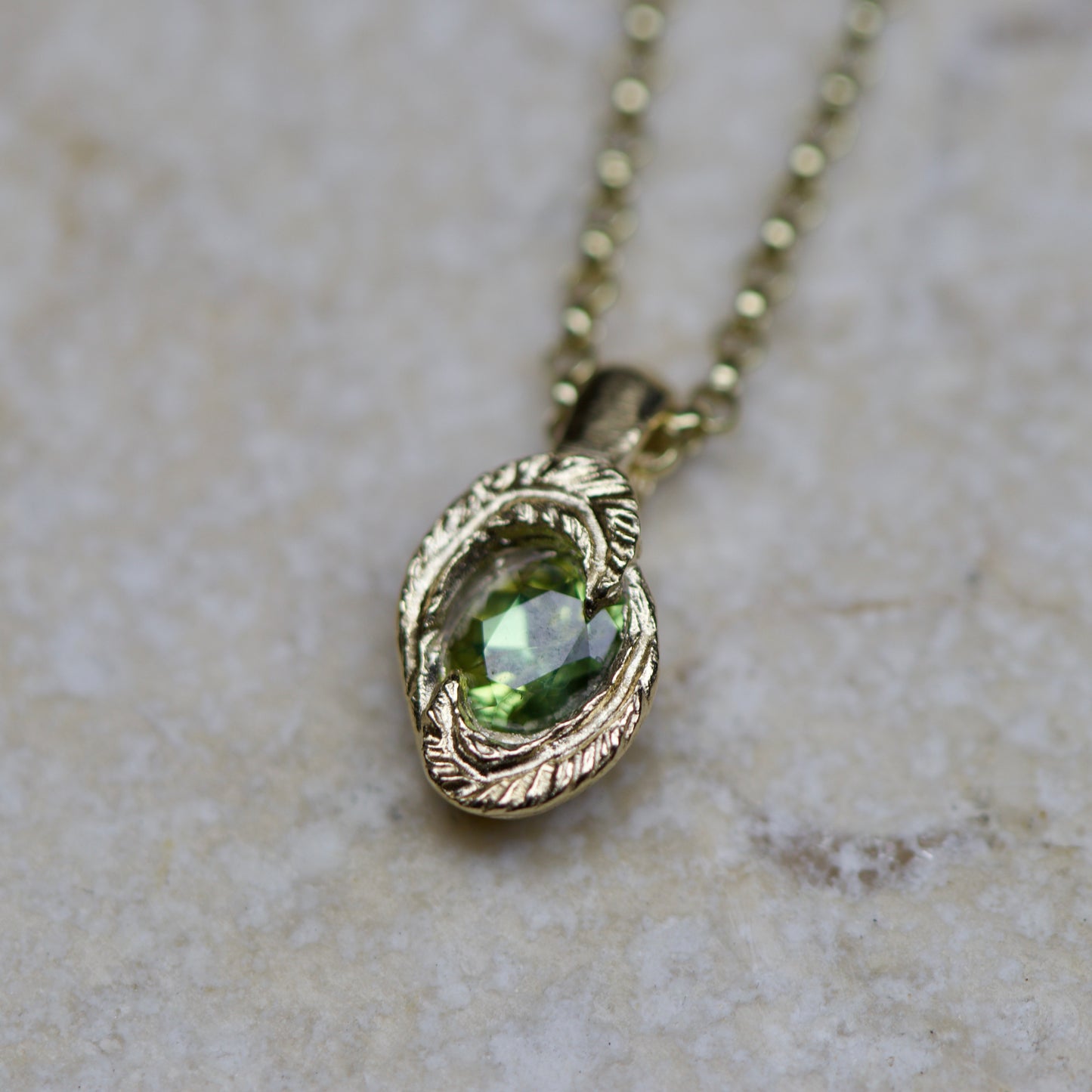 Fern crown sapphire necklace