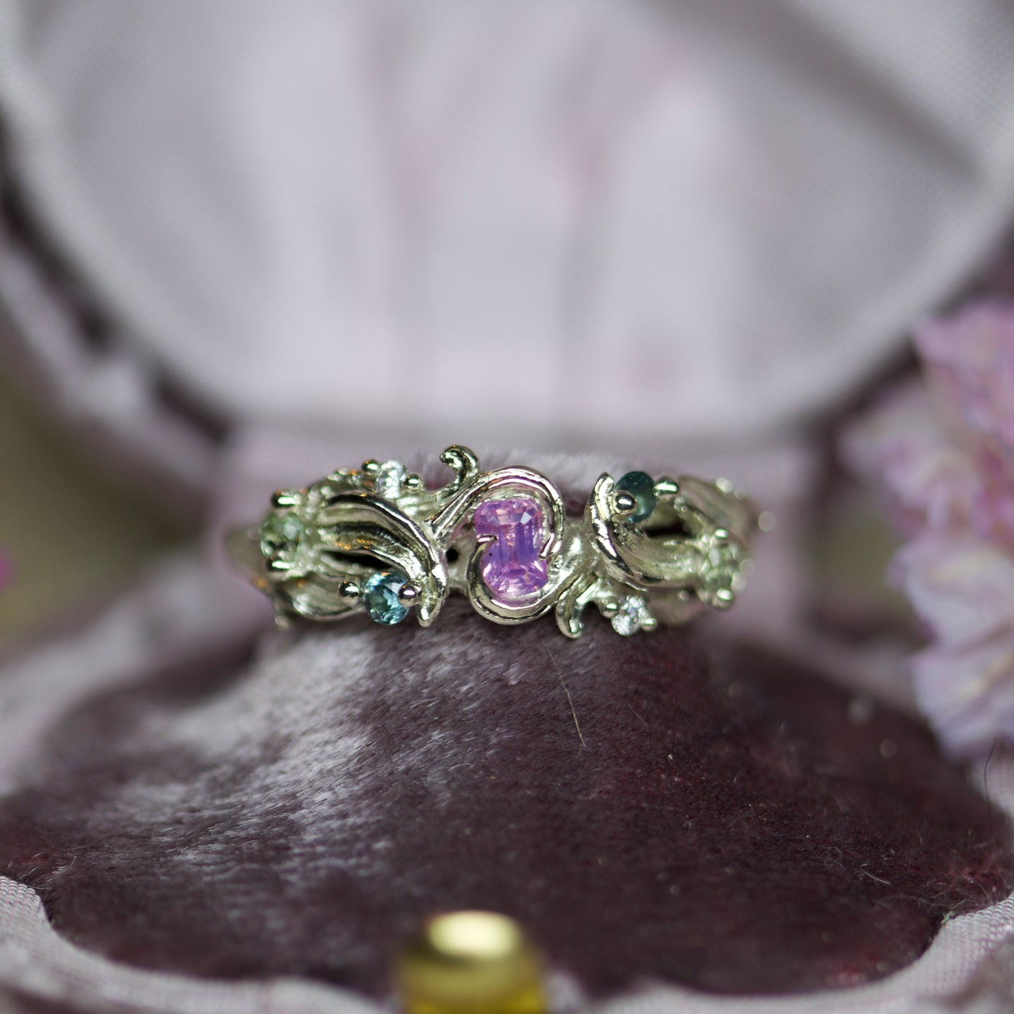 Pink sapphire ~ rosemary & hawthorn ring