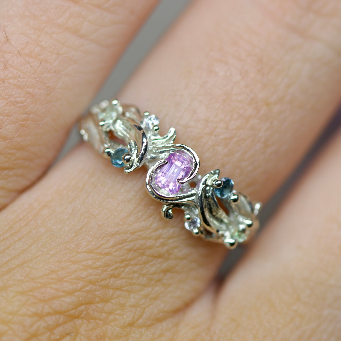 Pink sapphire ~ rosemary & hawthorn ring