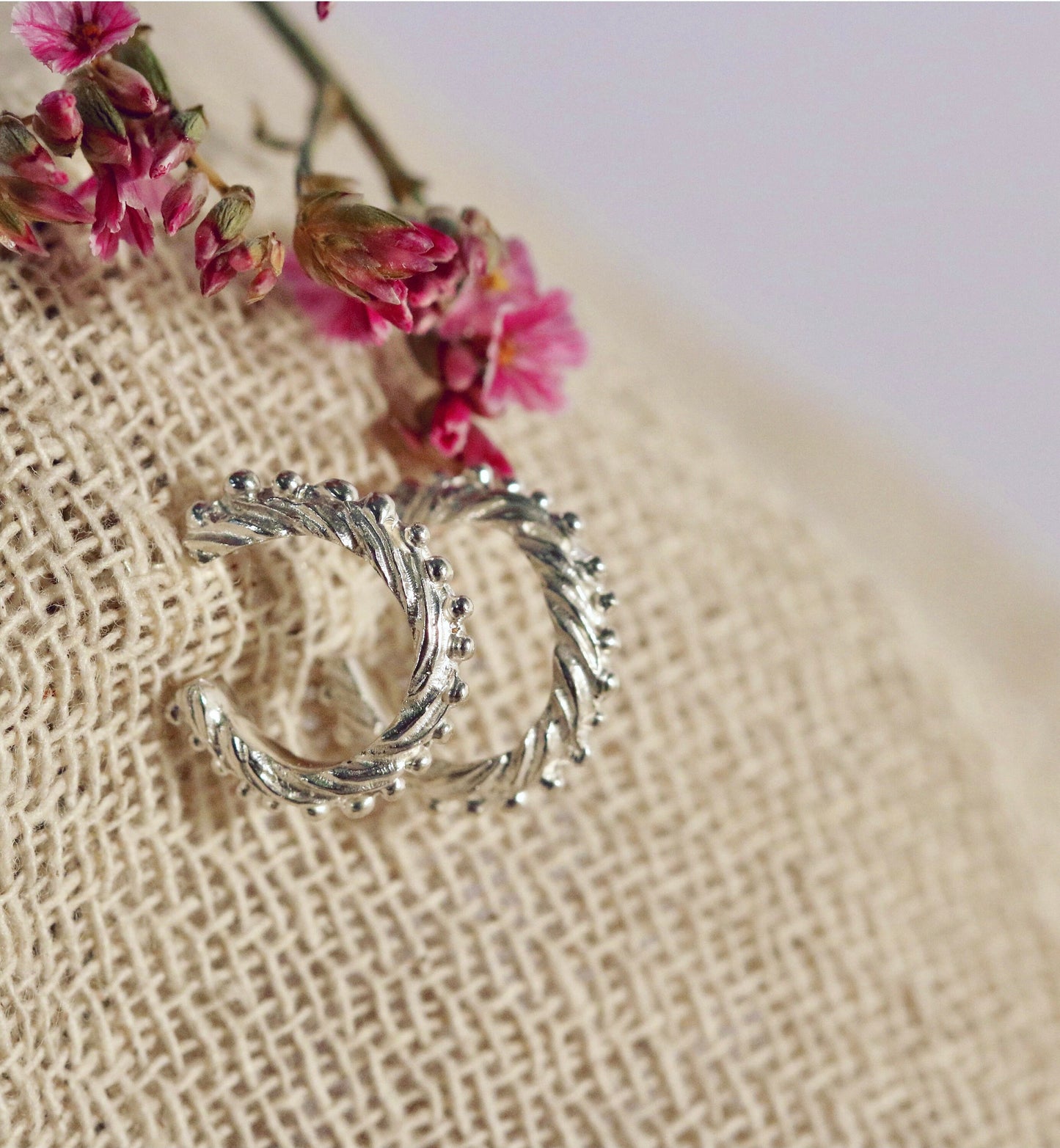 Mini Silver Harvest Hoops