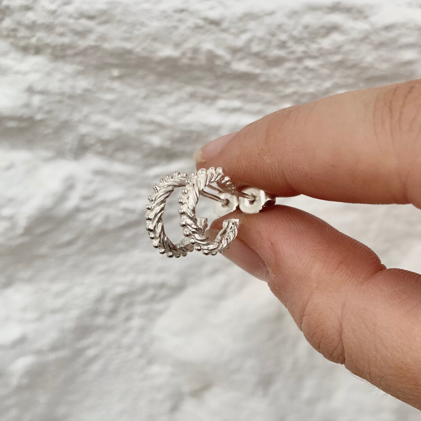Mini Silver Harvest Hoops