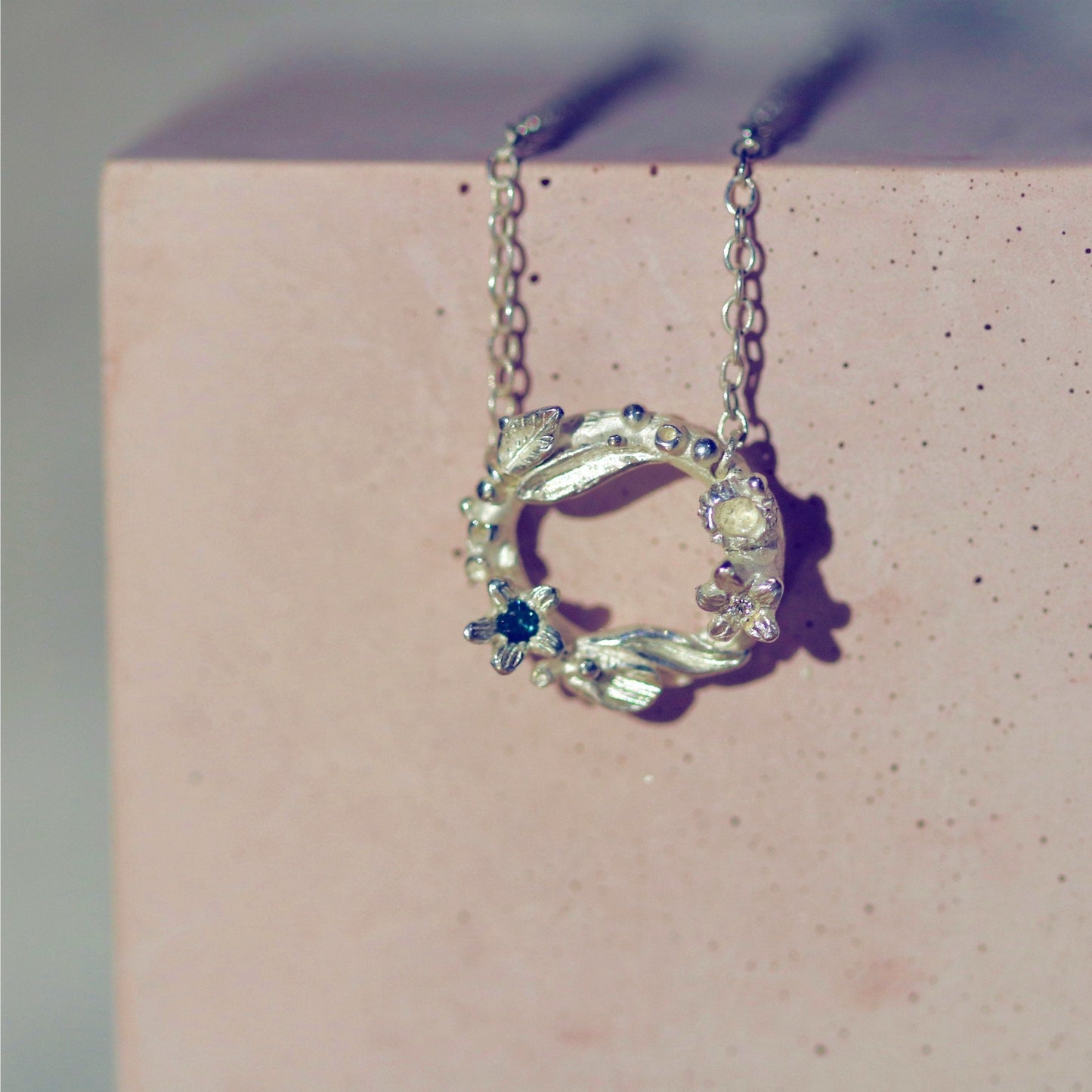 Floral wreath necklace
