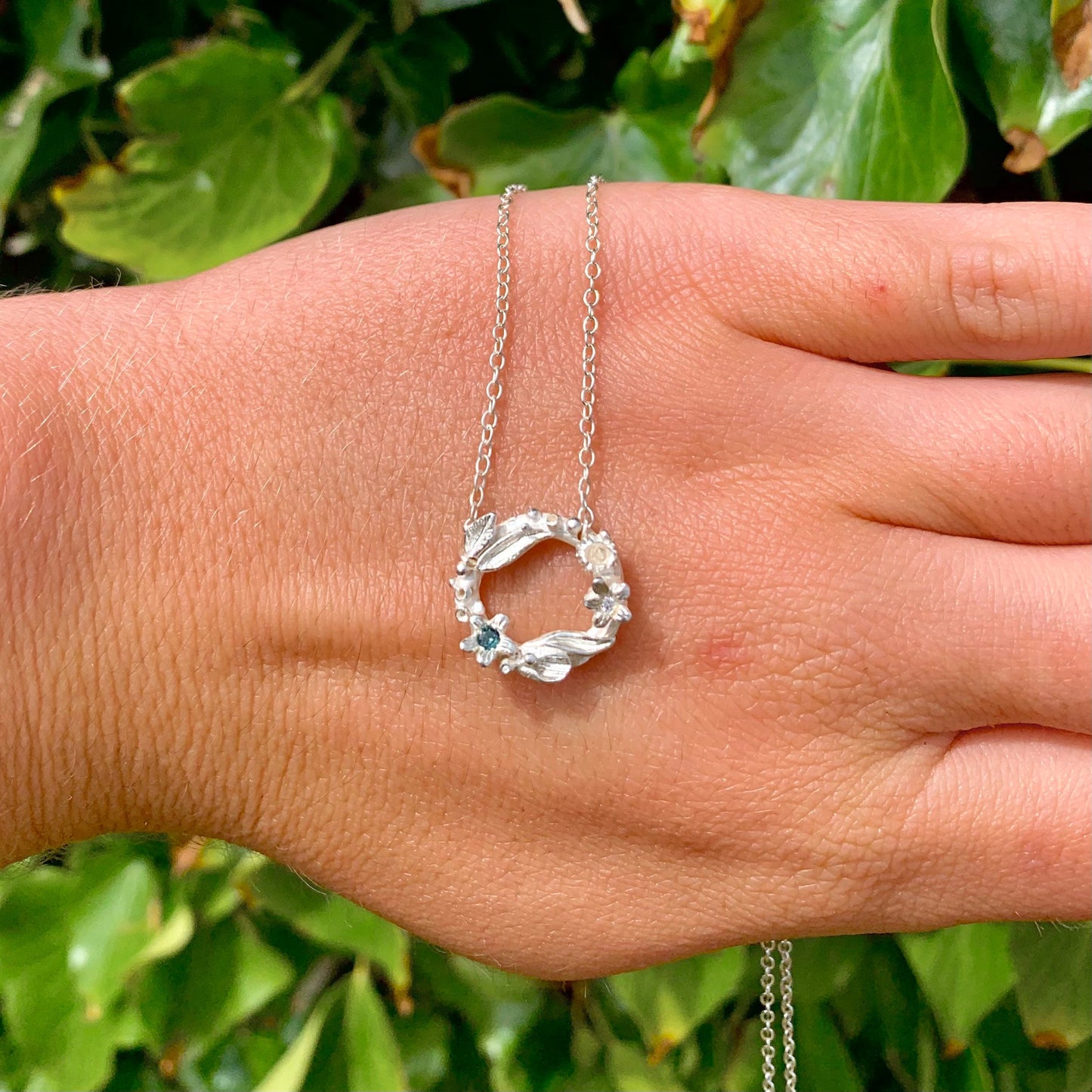Floral wreath necklace