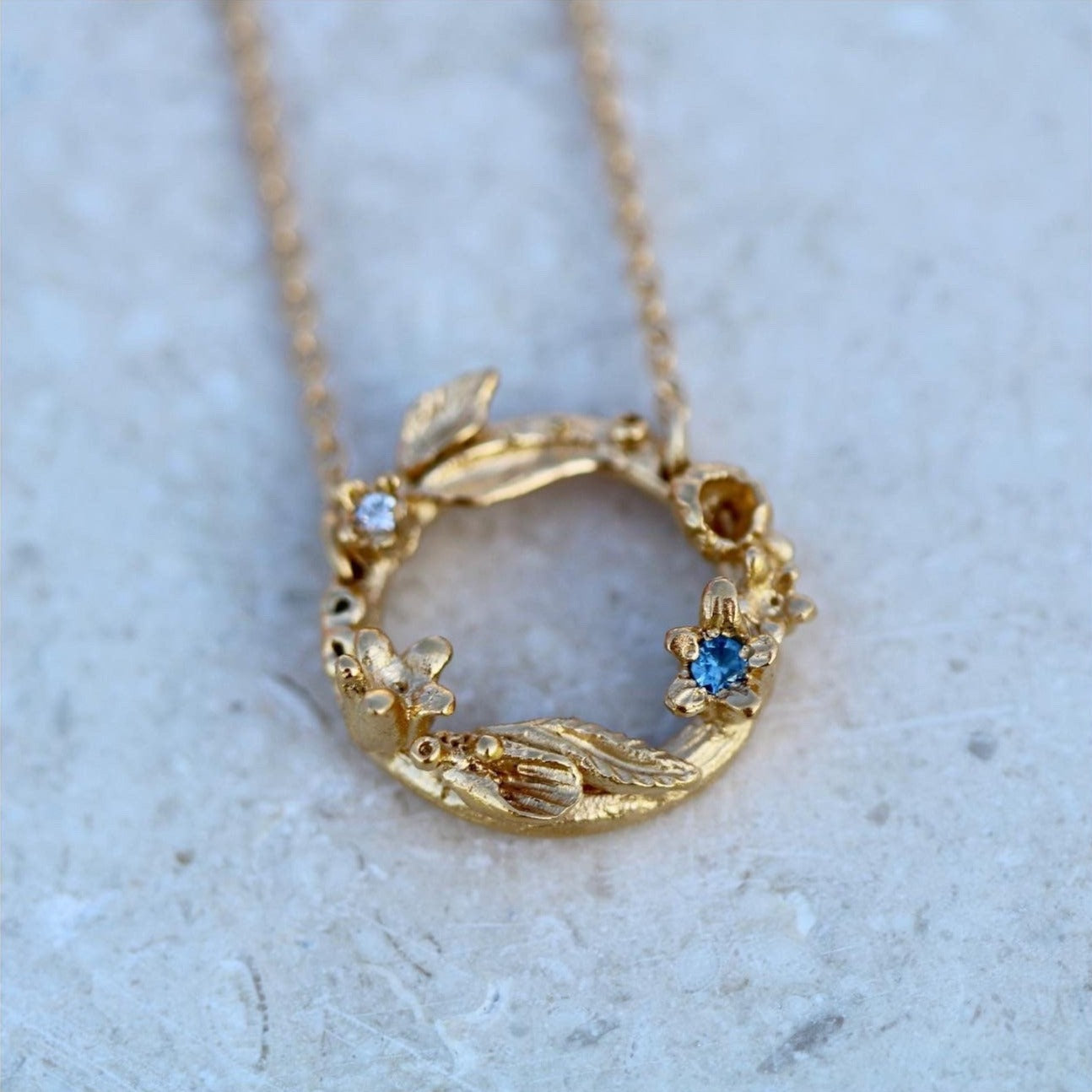 Floral wreath necklace