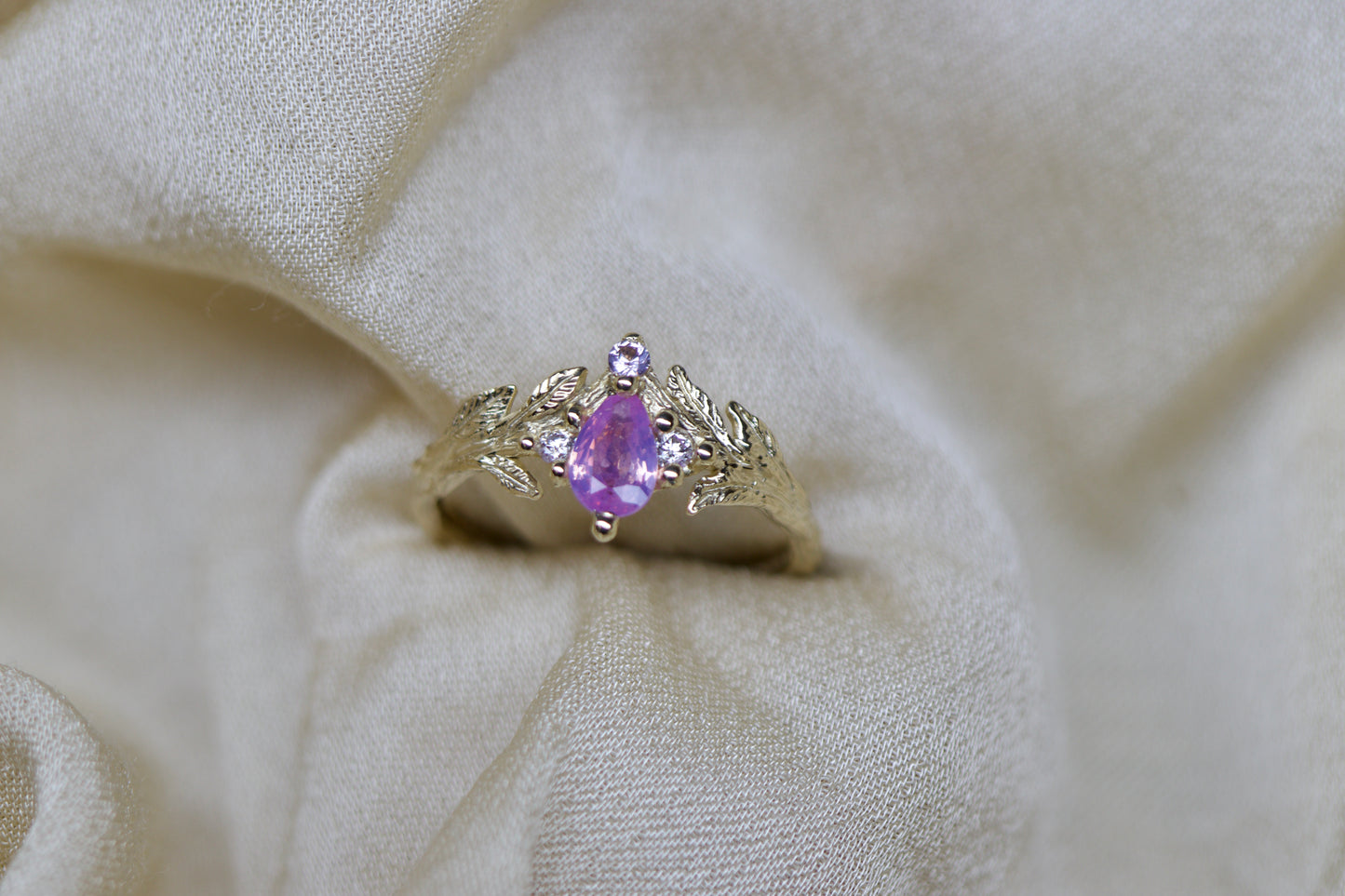 Rose bay and Rowan leaf tiara ring ( ready to ship )