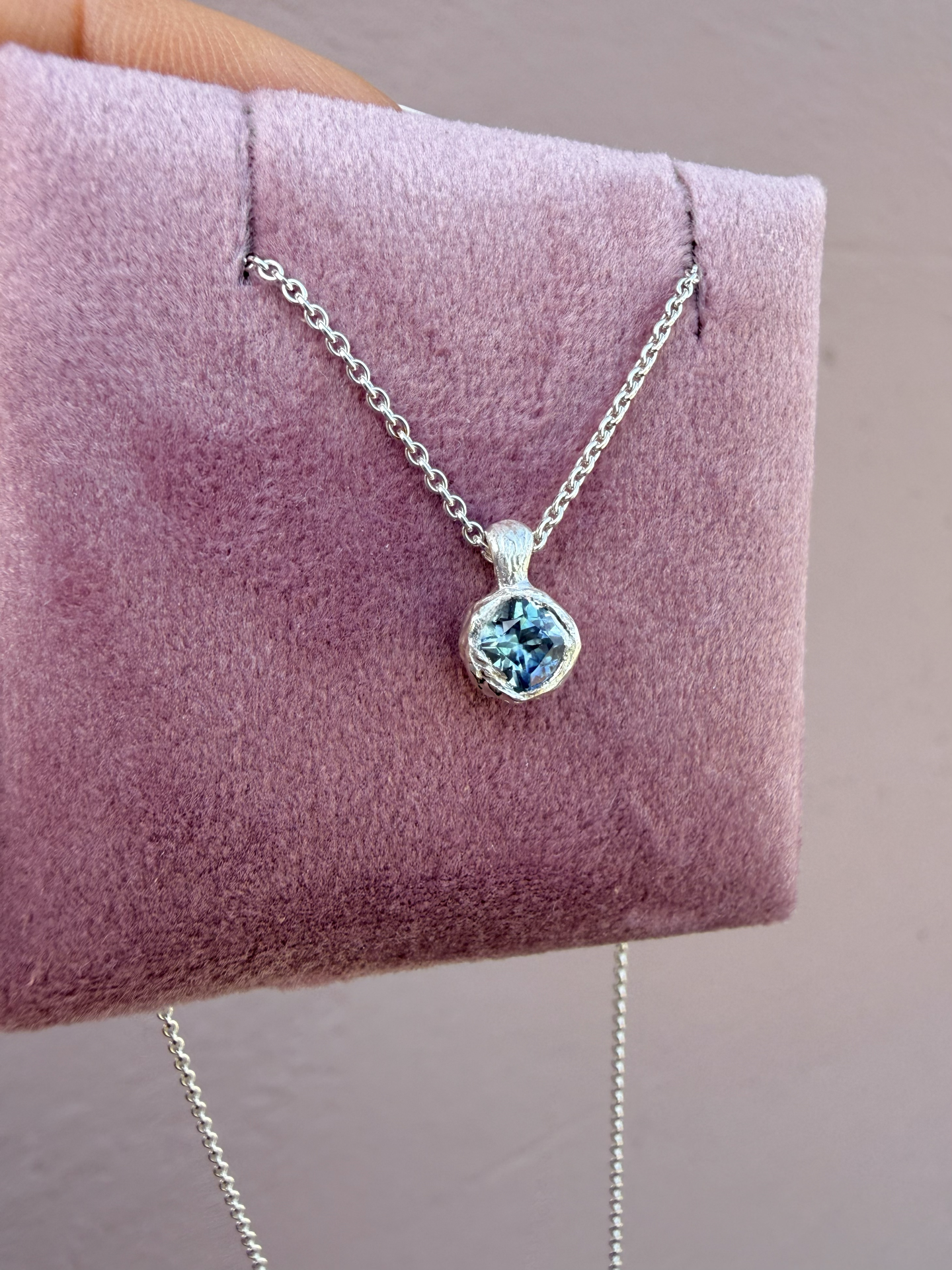 Sapphire seed necklace ( ready to ship )