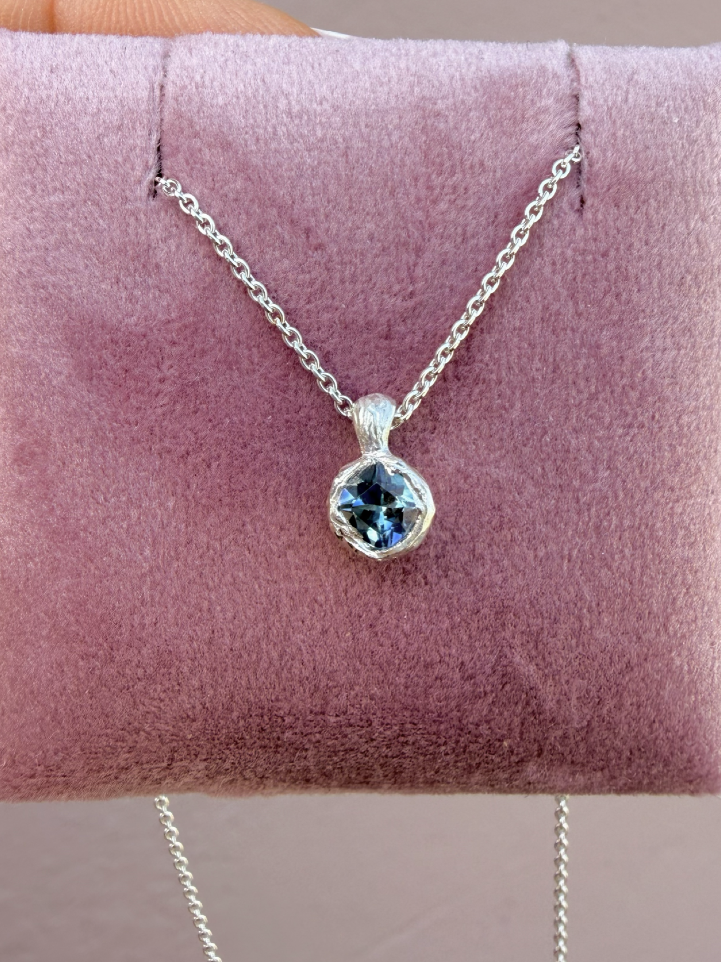 Sapphire seed necklace ( ready to ship )