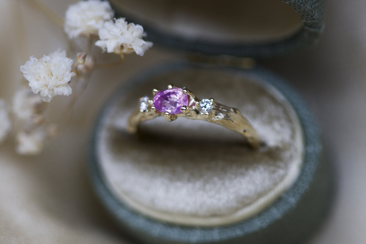Pink Mallow trilogy ring (ready to ship)