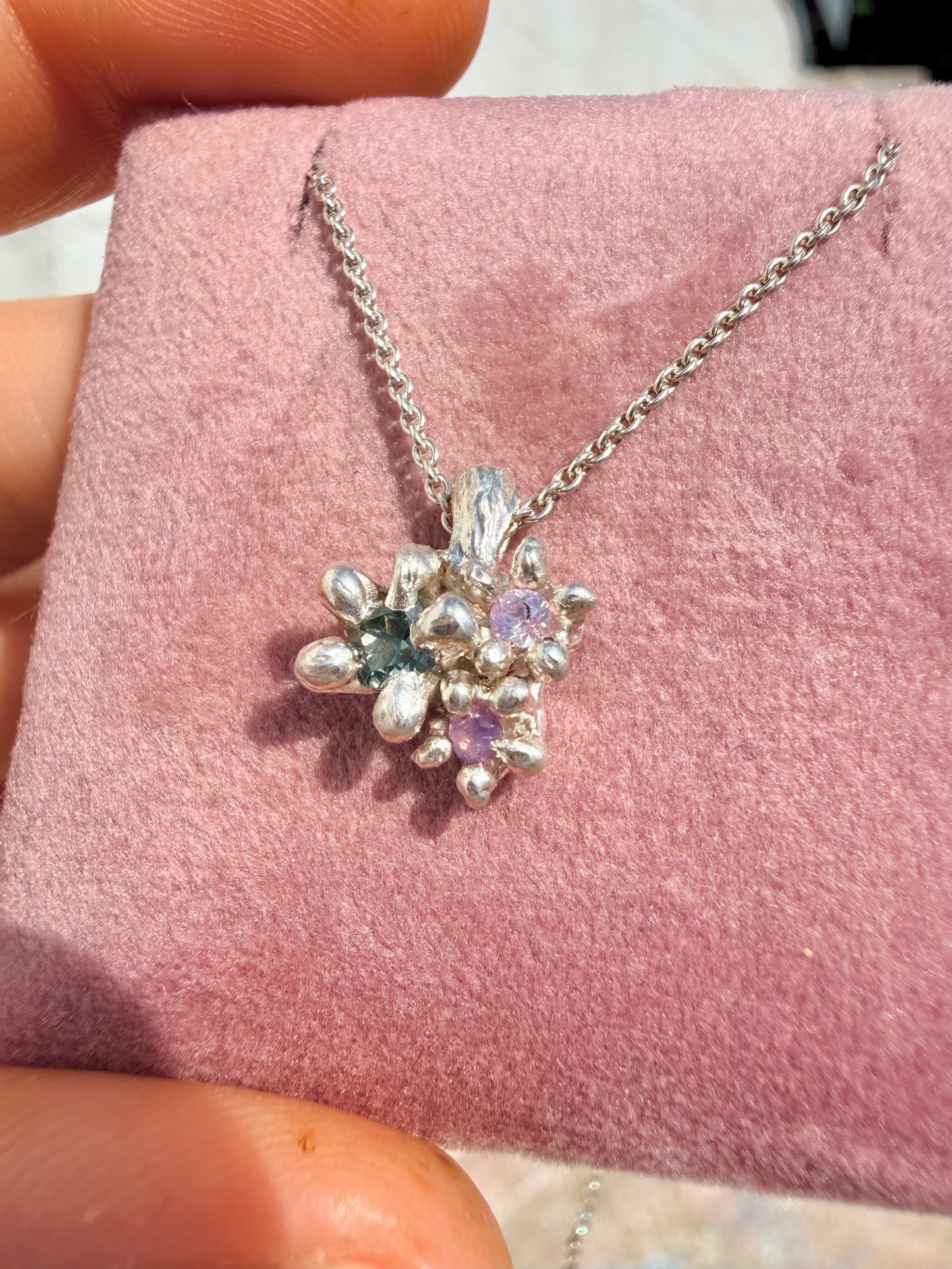 Floral cluster necklace - ready to ship