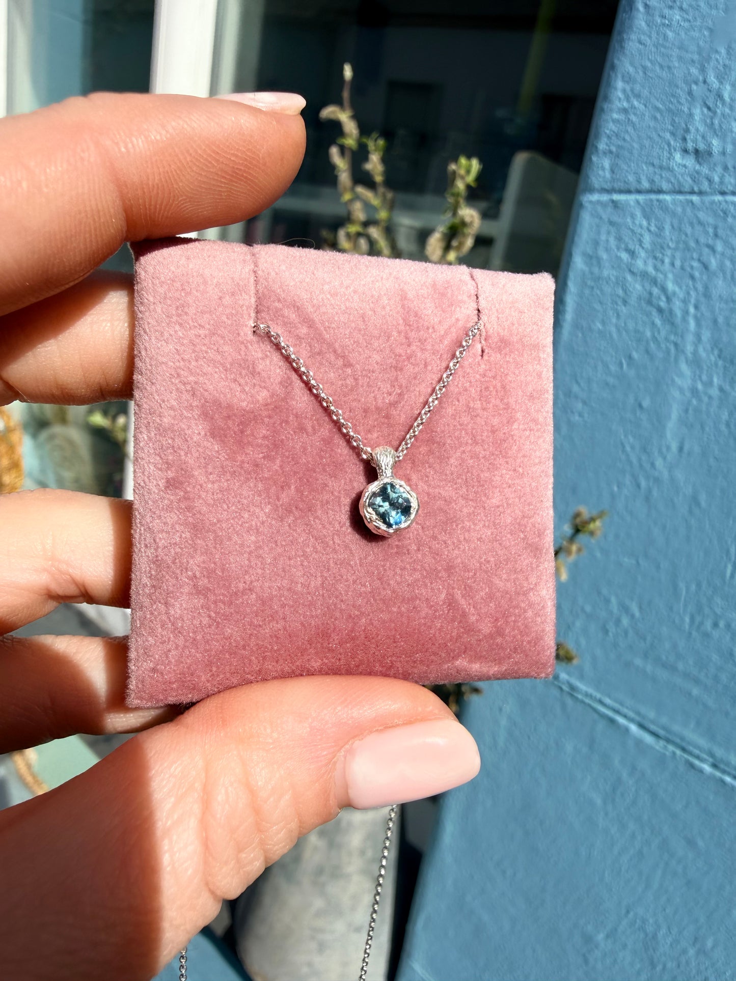 Sapphire seed necklace ( ready to ship )