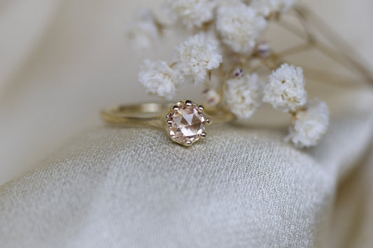 Honey suckle diamond solitaire ( ready to ship )