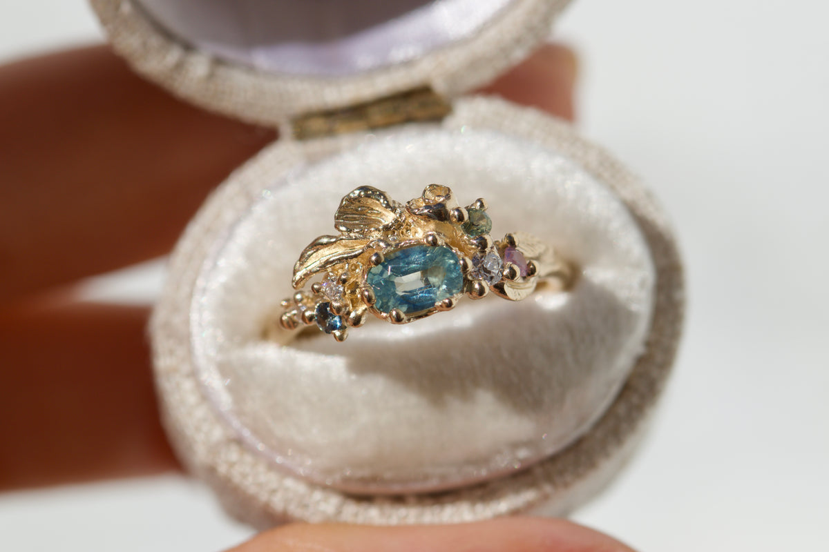 OOAK - silky sapphire gorse ring ( ready to ship )