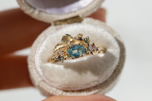 OOAK - silky sapphire gorse ring ( ready to ship )