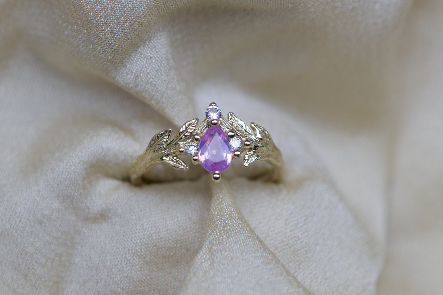 Rose bay and Rowan leaf tiara ring ( ready to ship )