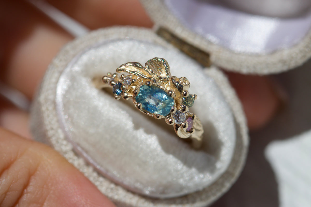 OOAK - silky sapphire gorse ring ( ready to ship )