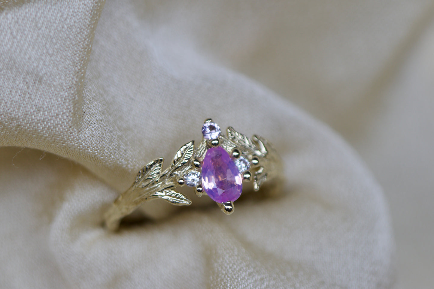 Rose bay and Rowan leaf tiara ring ( ready to ship )
