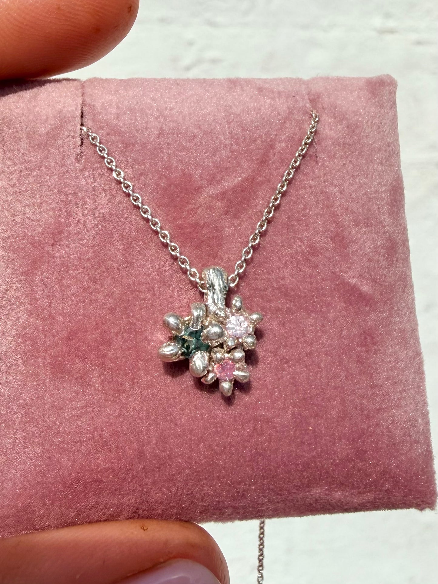 Floral cluster necklace - ready to ship