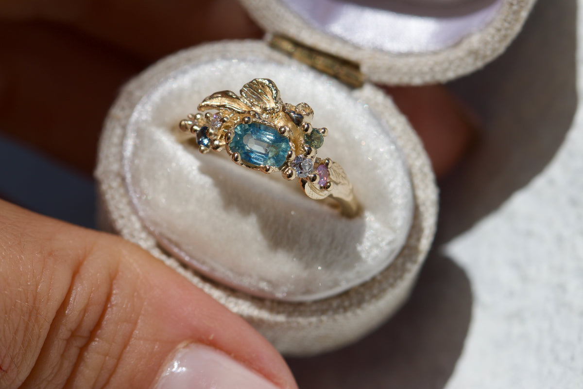 OOAK - silky sapphire gorse ring ( ready to ship )