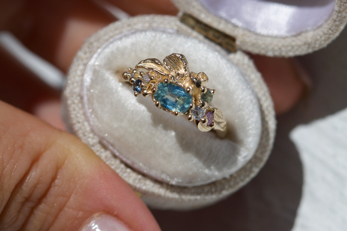 OOAK - silky sapphire gorse ring ( ready to ship )