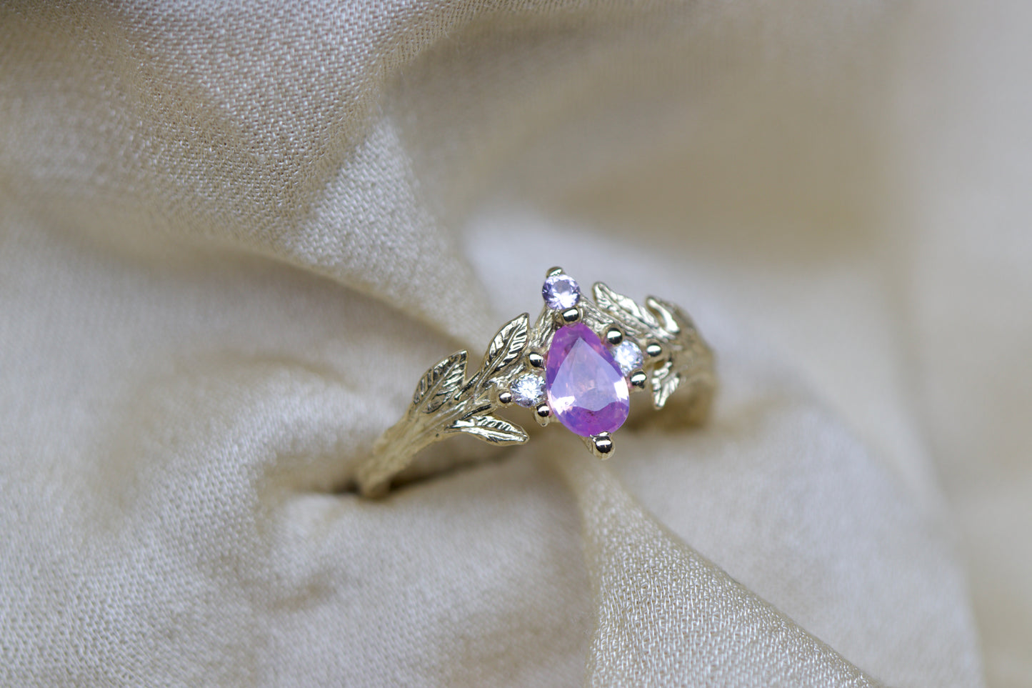 Rose bay and Rowan leaf tiara ring ( ready to ship )