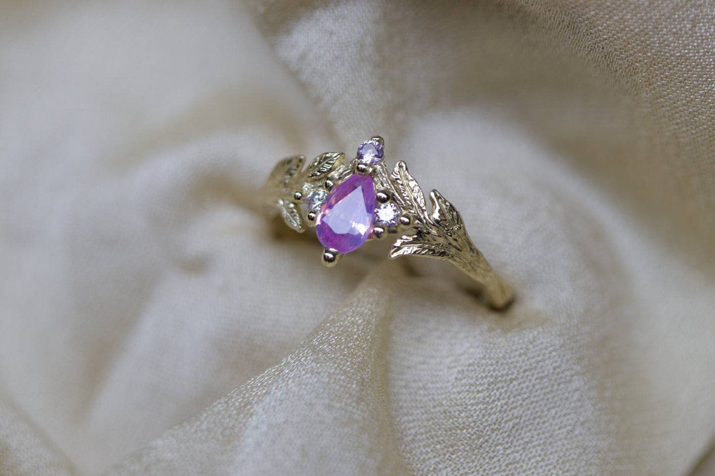 Rose bay and Rowan leaf tiara ring ( ready to ship )