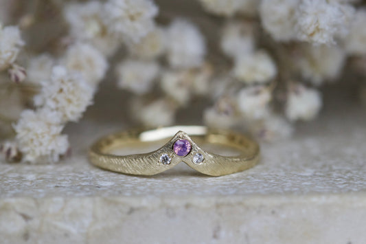 Seathrift sapphire wishbone ring