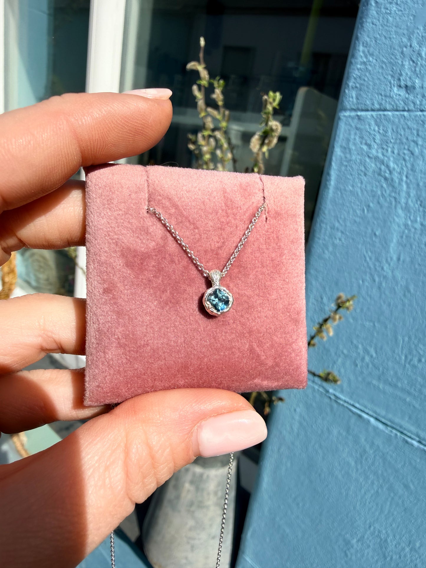 Sapphire seed necklace ( ready to ship )