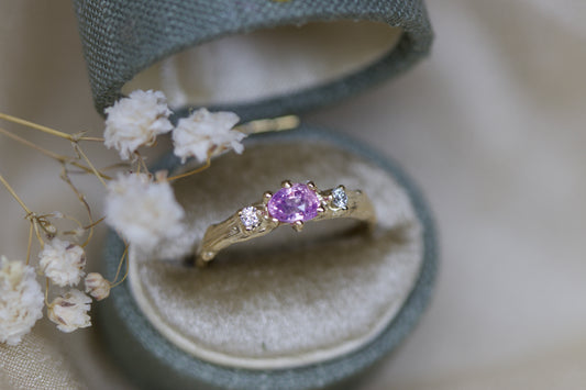 Pink Mallow trilogy ring (ready to ship)