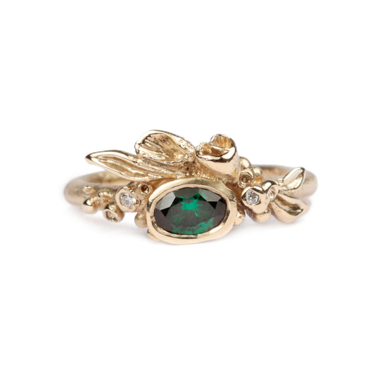 Gorse flower’ inspired ring with Sapphire